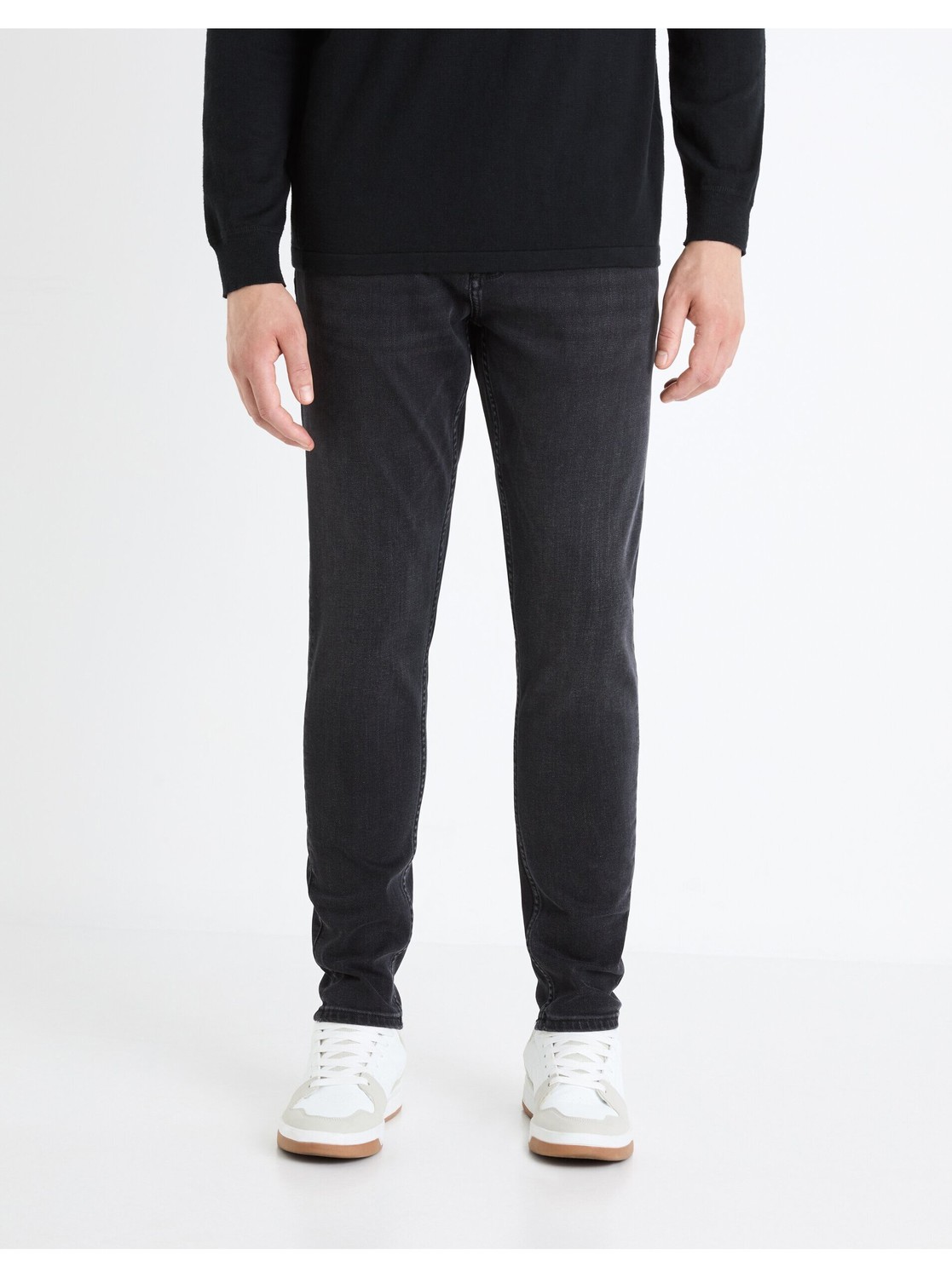 Čierne pánske slim fit džínsy Celio Foninety