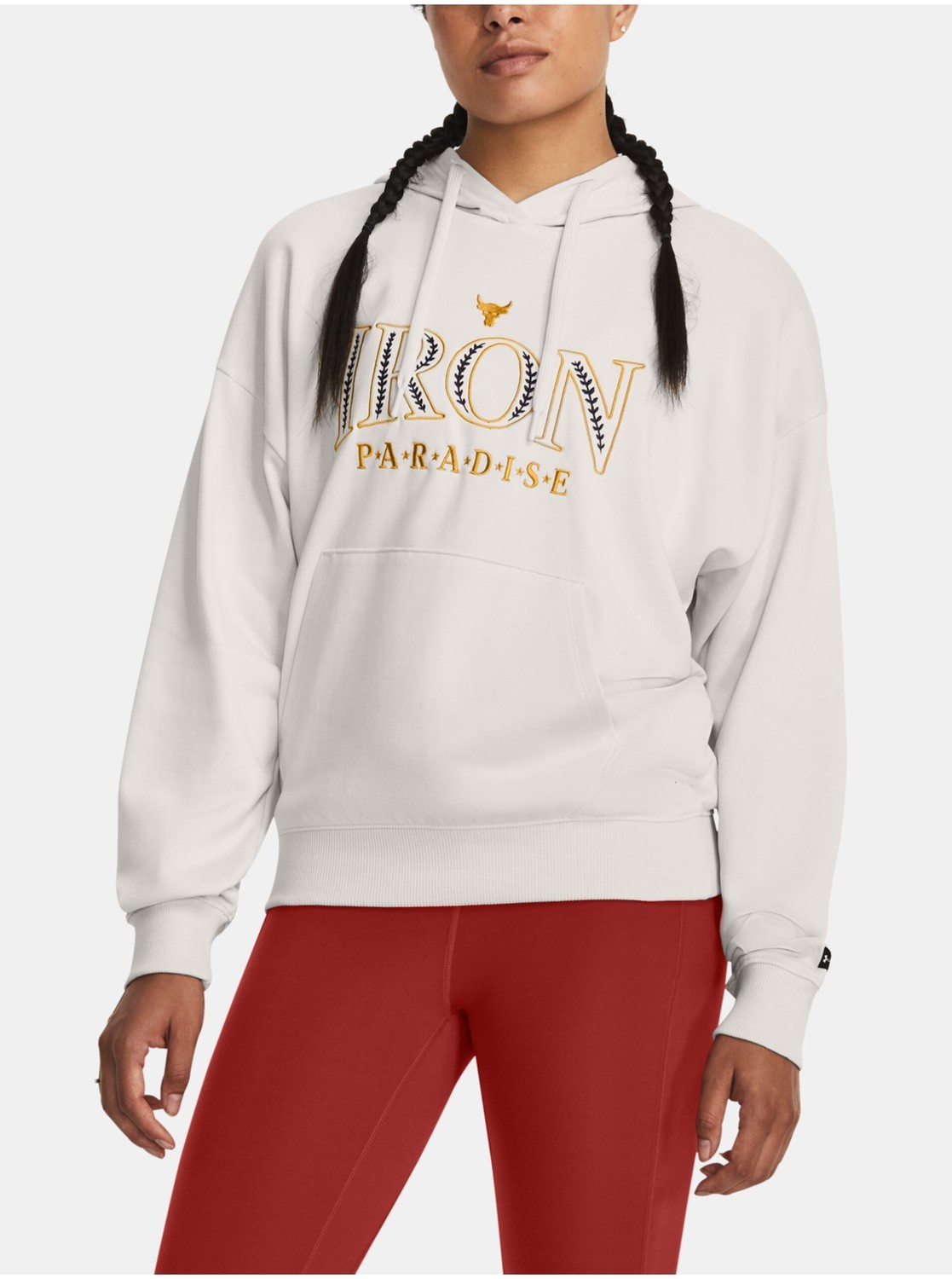 Biela dámska mikina s kapucňou Under Armour Rock Everyday
