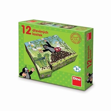 Dino KRTOK A PRIATELIA 12 Drevené licenčné kocky