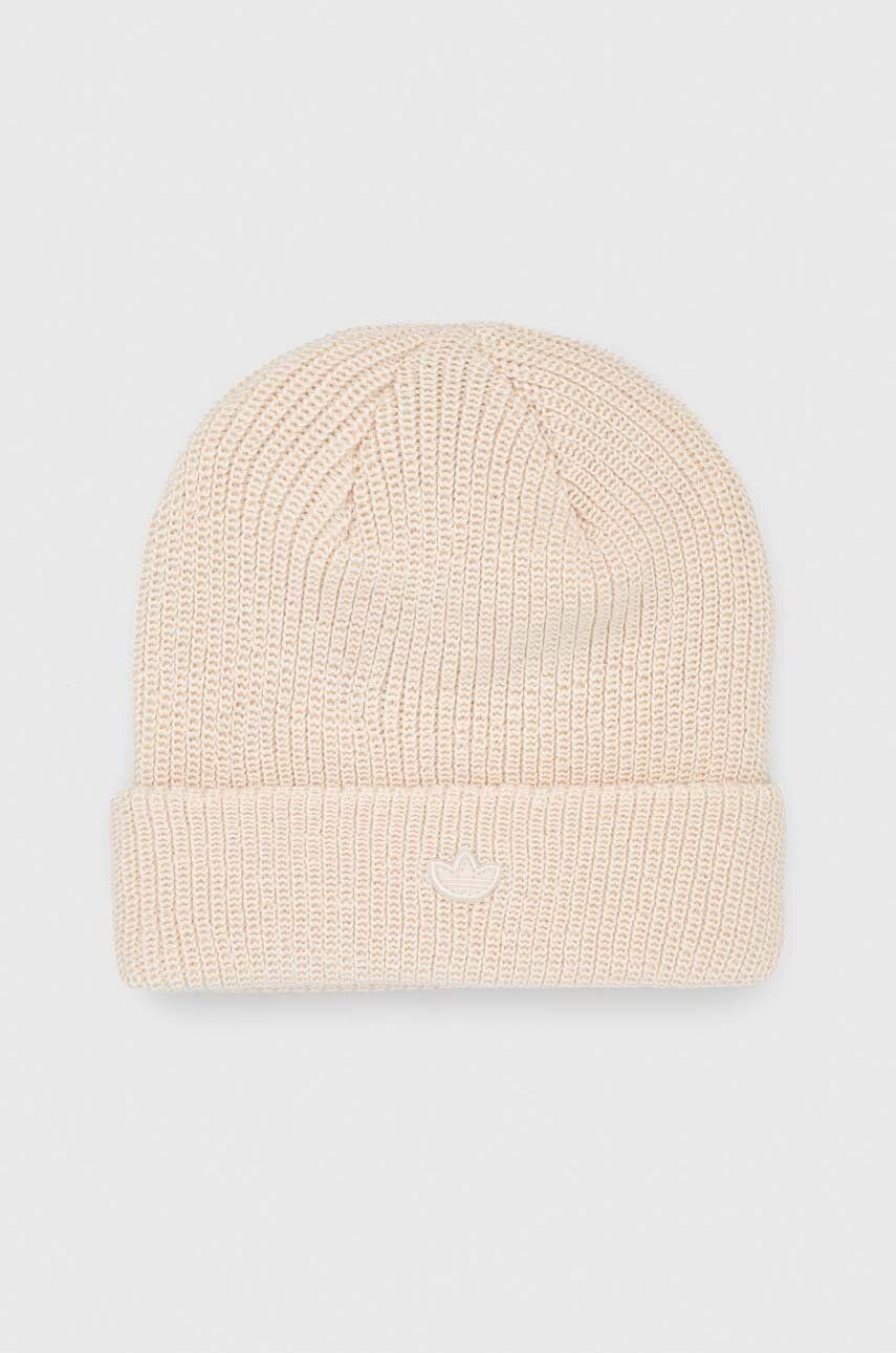 Čiapka adidas Originals béžová farba, z tenkej pleteniny
