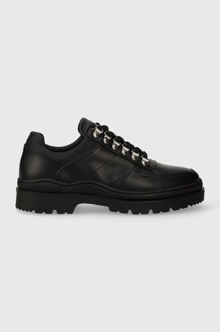 Kožené poltopánky Filling Pieces Mountain Trail pánske, čierna farba, 64328991847