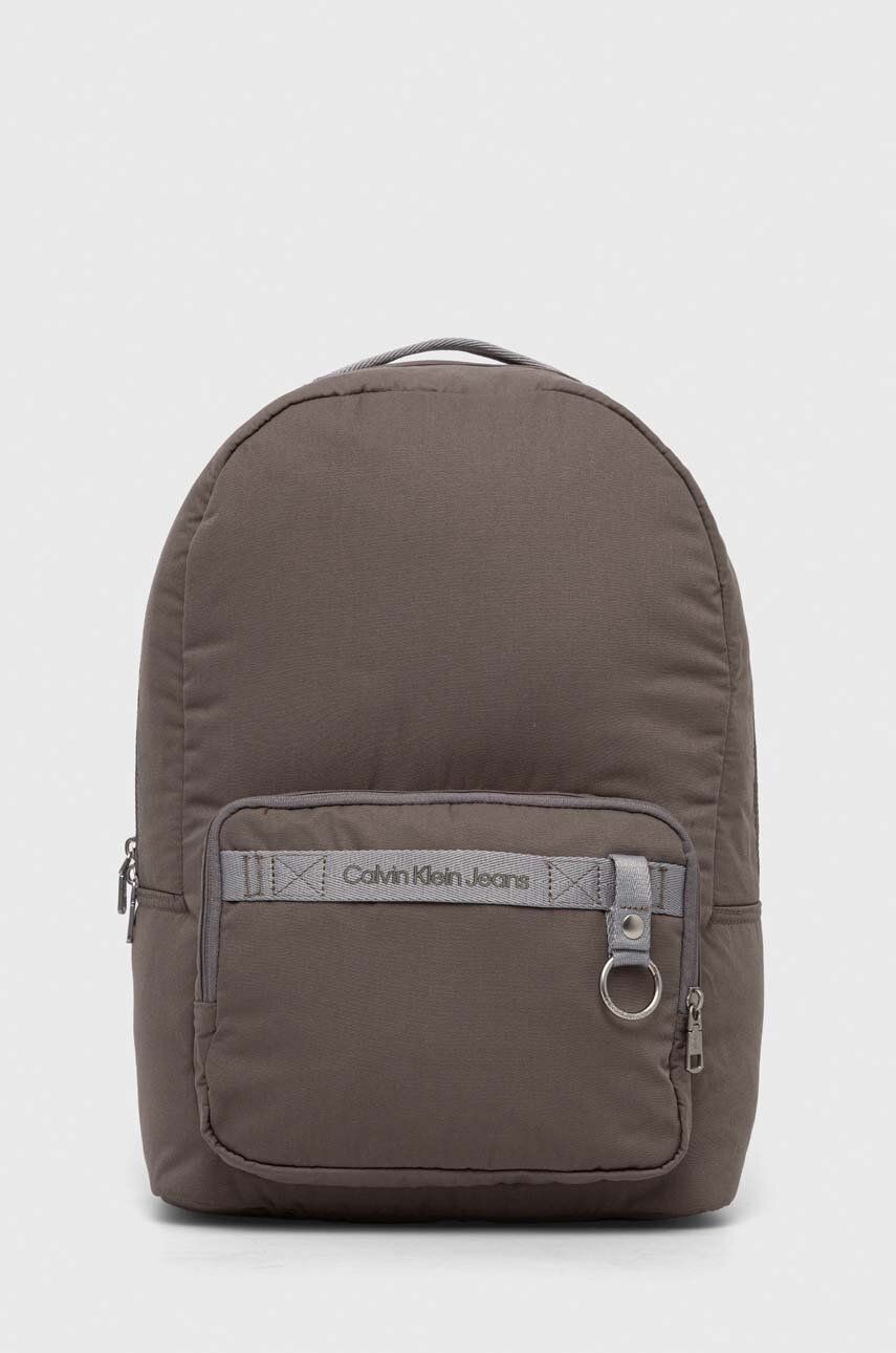 Ruksak Calvin Klein Jeans pánsky, šedá farba, veľký, jednofarebný