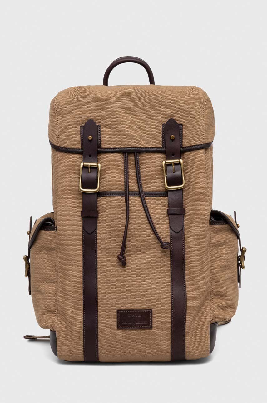Ruksak Polo Ralph Lauren pánsky, béžová farba, veľký, vzorovaný
