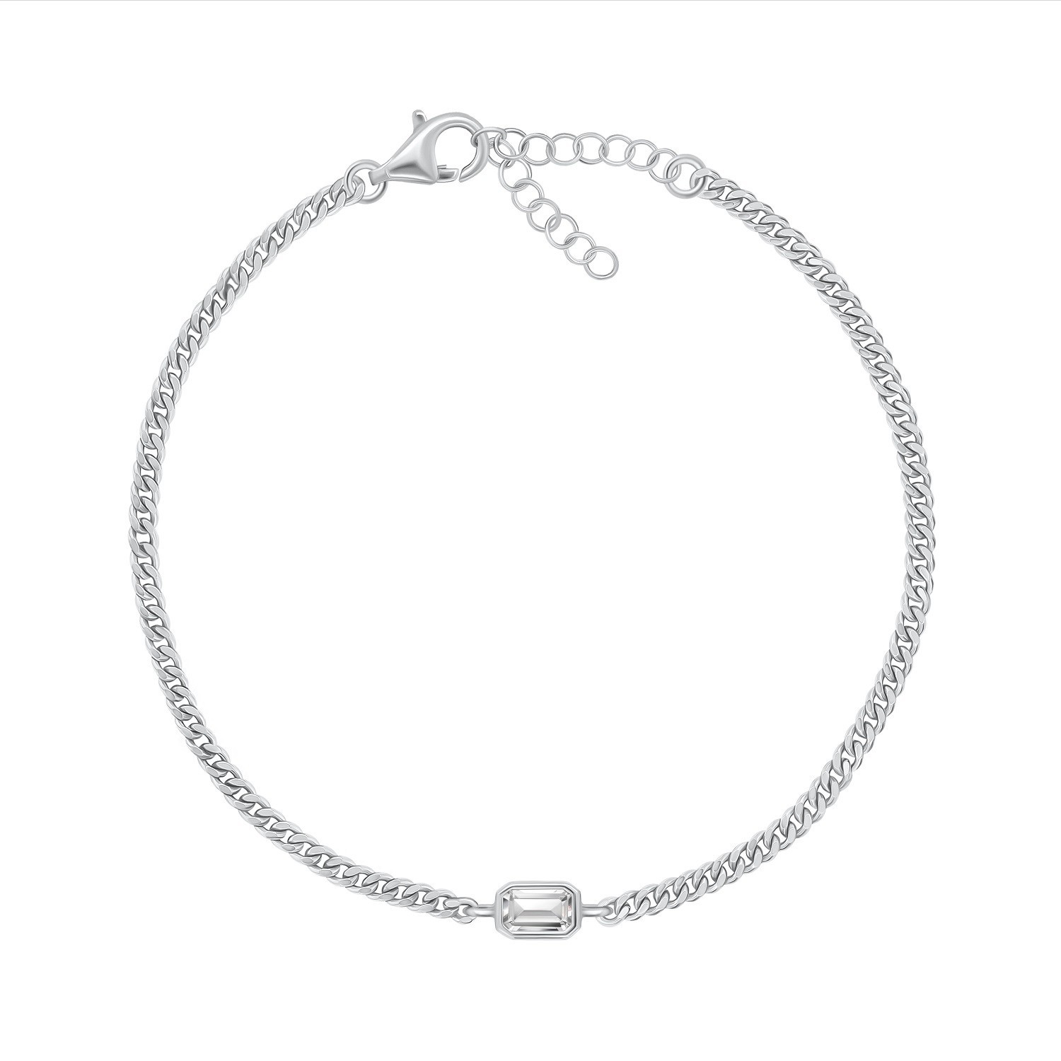 Brilio Silver Elegantný strieborný náramok so zirkónom BRC108W