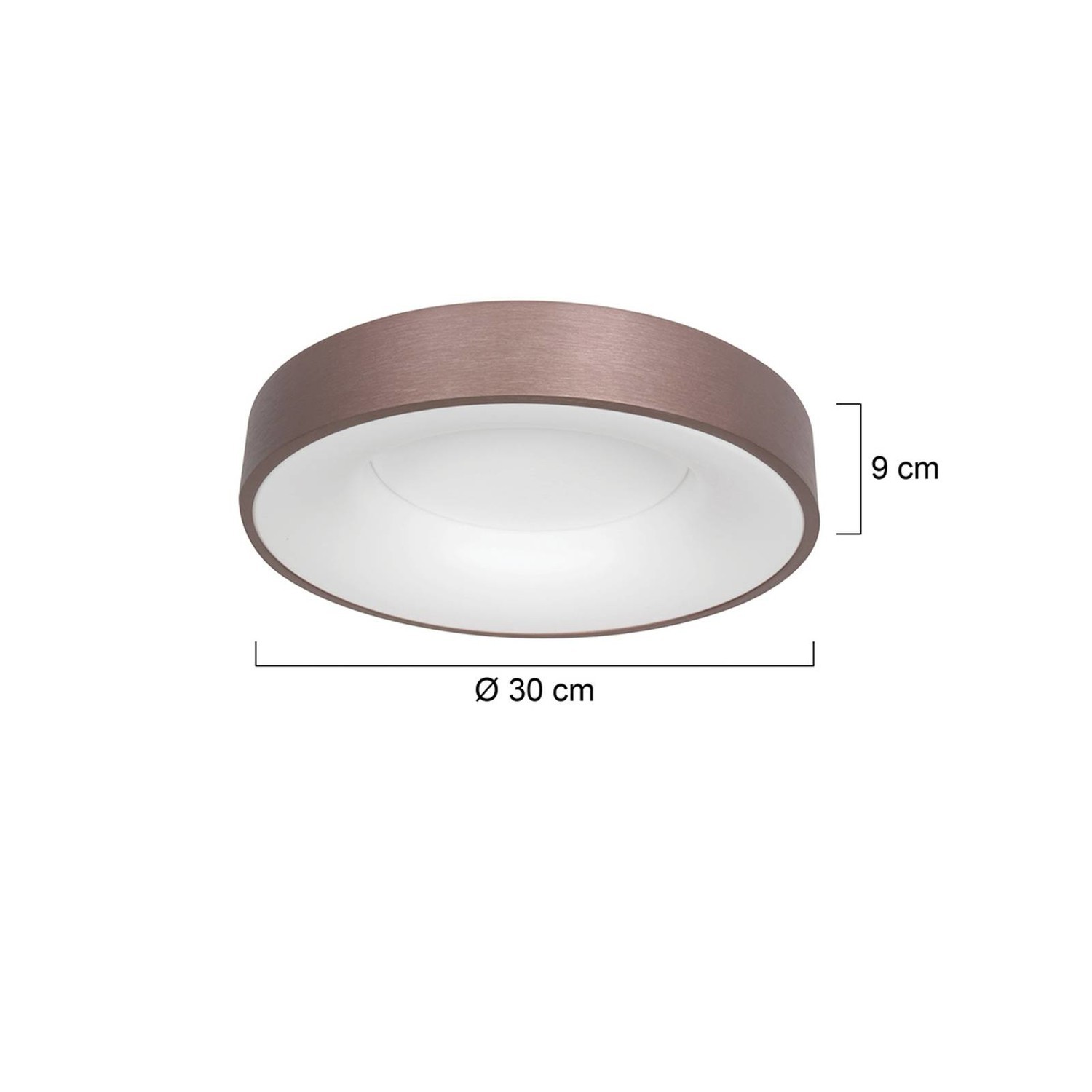 Stropné LED svetlo Ringlede 2 700K Ø 30cm bronzová