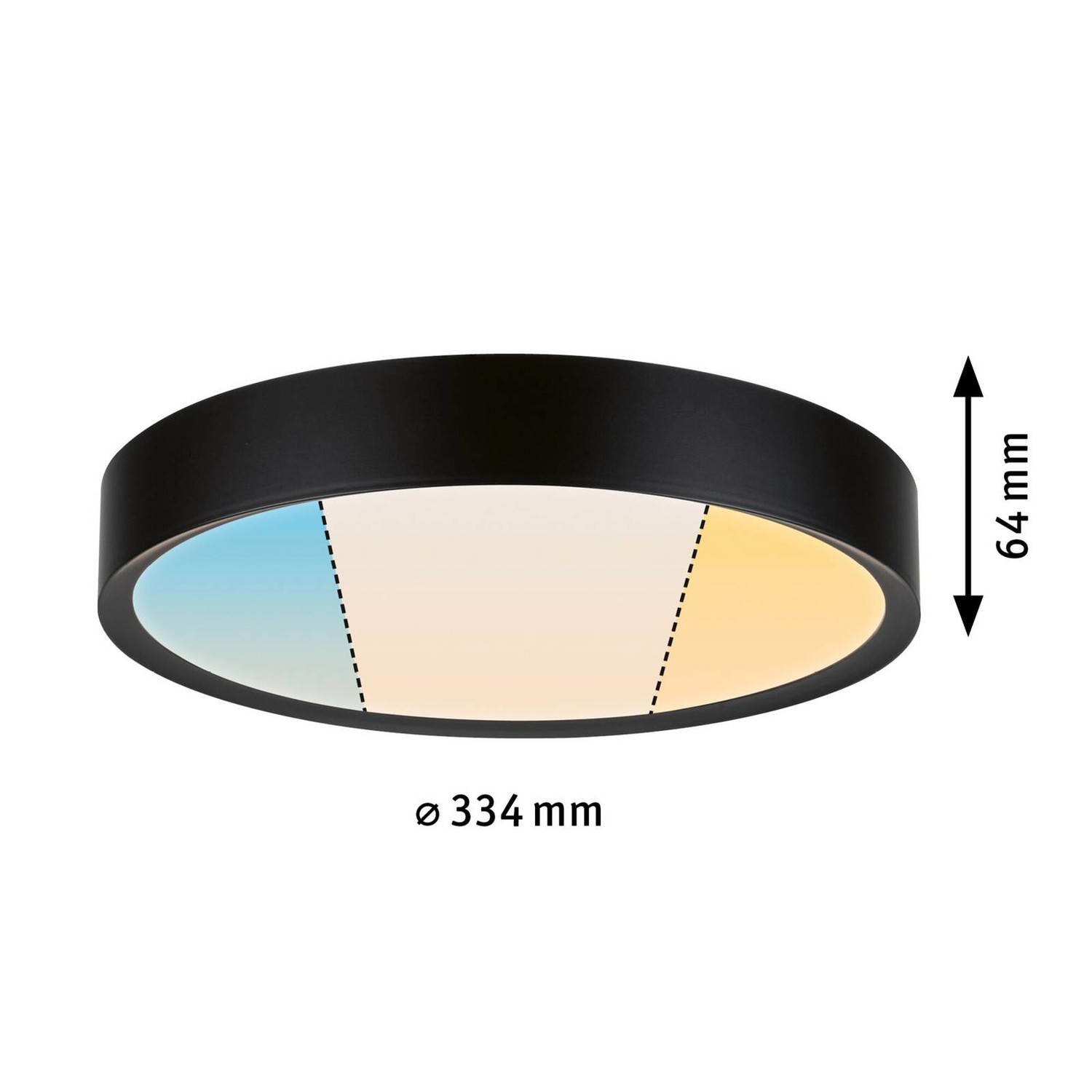 Paulmann Tega stropné LED svetlo IP44 CCT čierna
