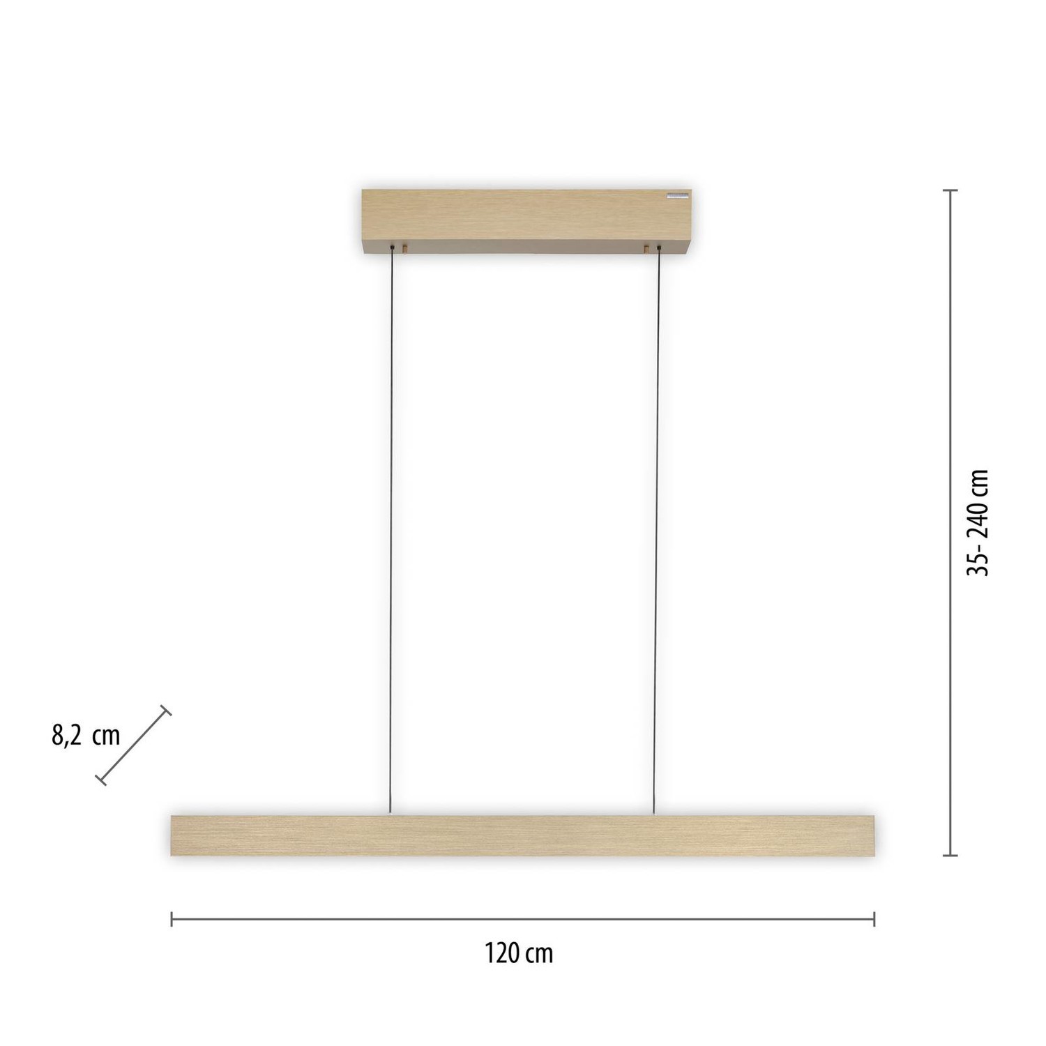 PURE E-Motion LED závesné svietidlo trám CCT zlatá