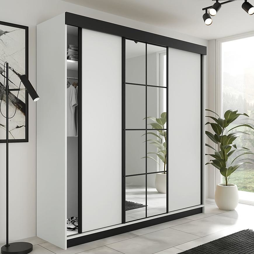 Skriňa Lamro 200 biela + čierne vložky