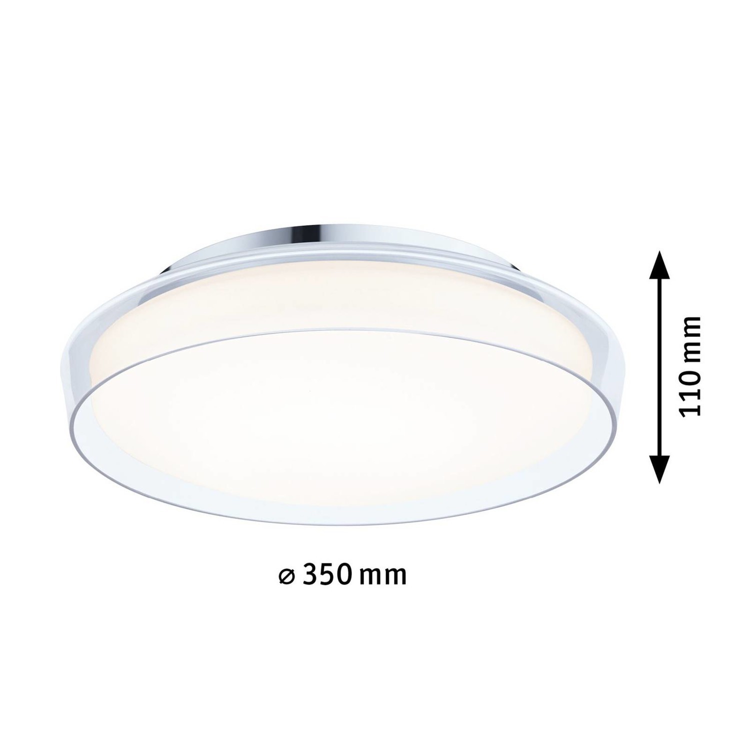 Paulmann Luena stropné LED svetlo IP44 chróm Ø35cm