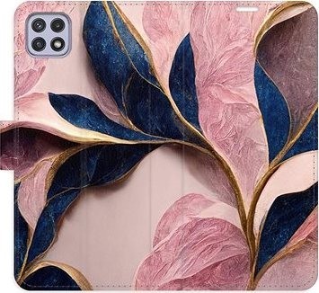 iSaprio flip puzdro Pink Leaves pre Samsung Galaxy A22 5G