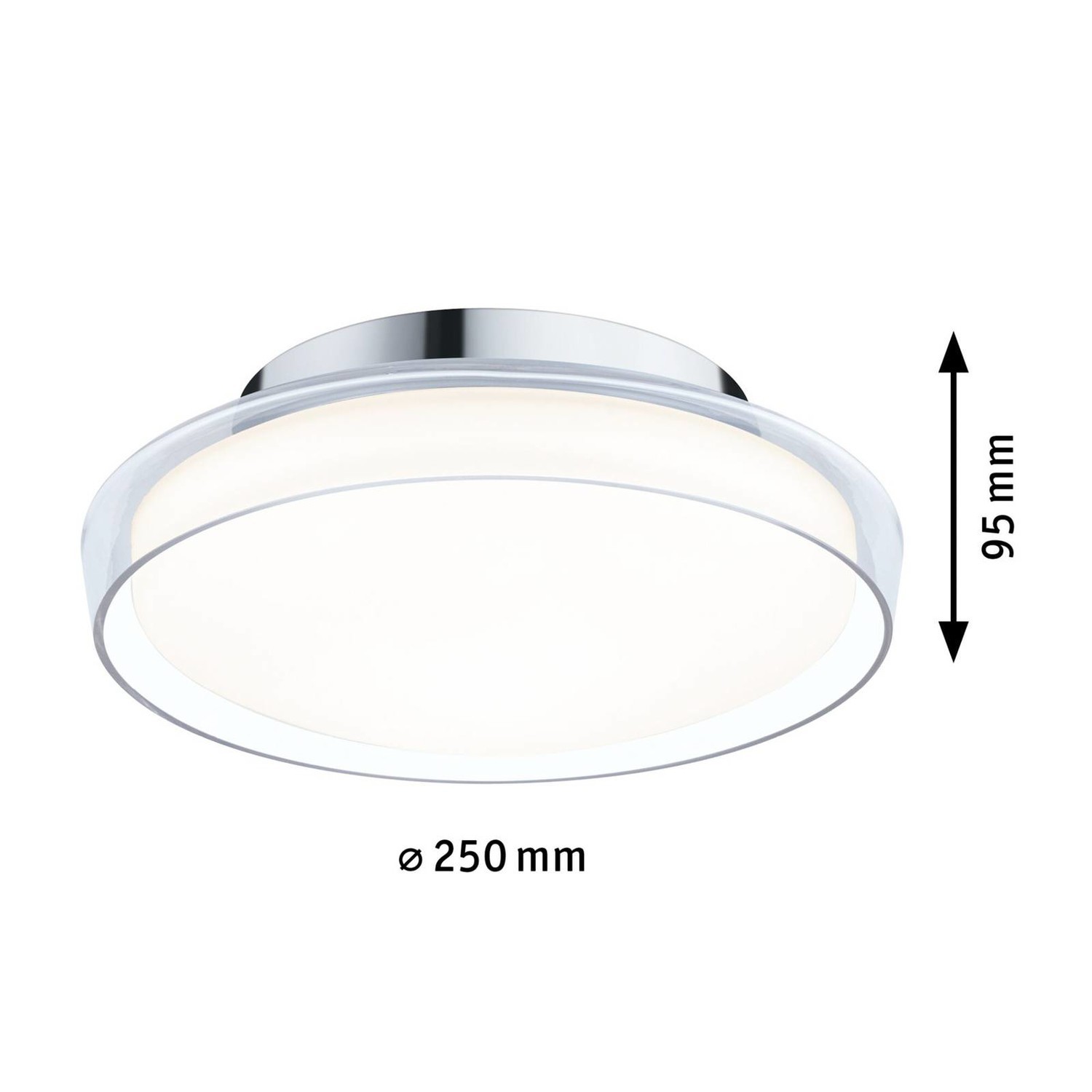 Paulmann Luena stropné LED svetlo IP44 chróm Ø25cm