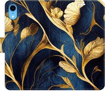 iSaprio flip puzdro GoldBlue na iPhone XR