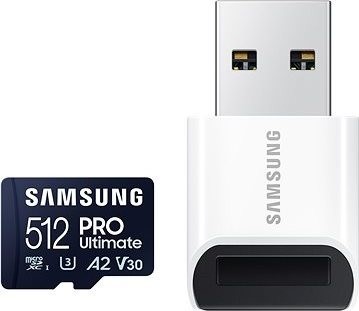 Samsung MicroSDXC 512 GB PRO Ultimate + USB adaptér (2023)