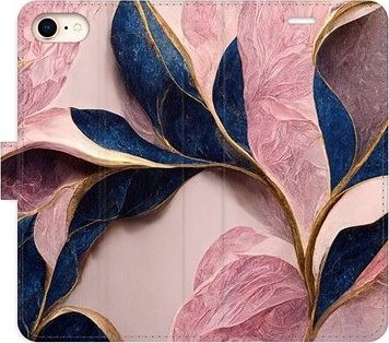 iSaprio flip puzdro Pink Leaves pre iPhone 7/8/SE 2020