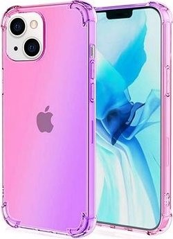 TopQ iPhone 13 mini silikon Shock duhový růžovo-fialový 65623