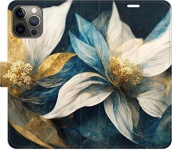 iSaprio flip puzdro Gold Flowers na iPhone 12/12 Pro