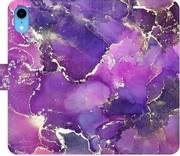iSaprio flip puzdro Purple Marble na iPhone XR