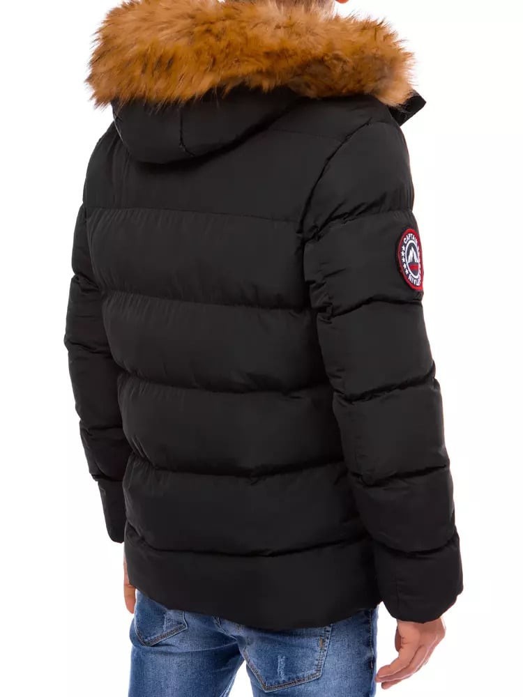 Black Men's Quilted Winter Jacket Dstreet