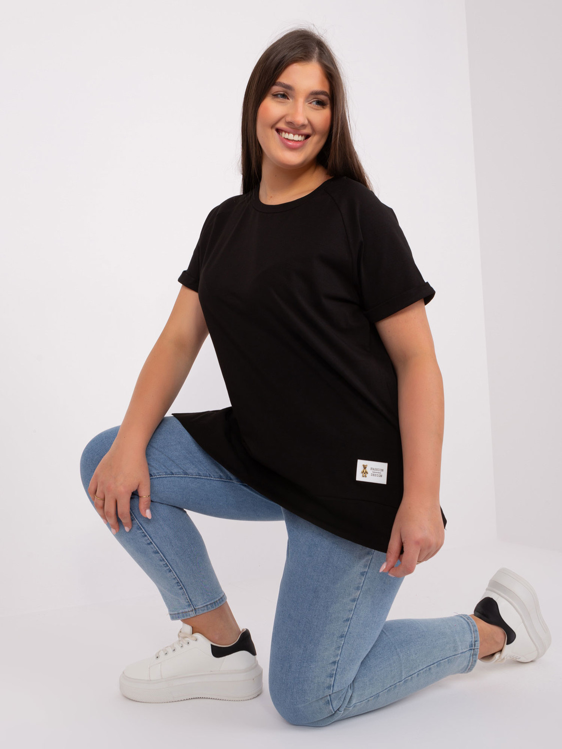 Basic Black Size Cotton Blouse
