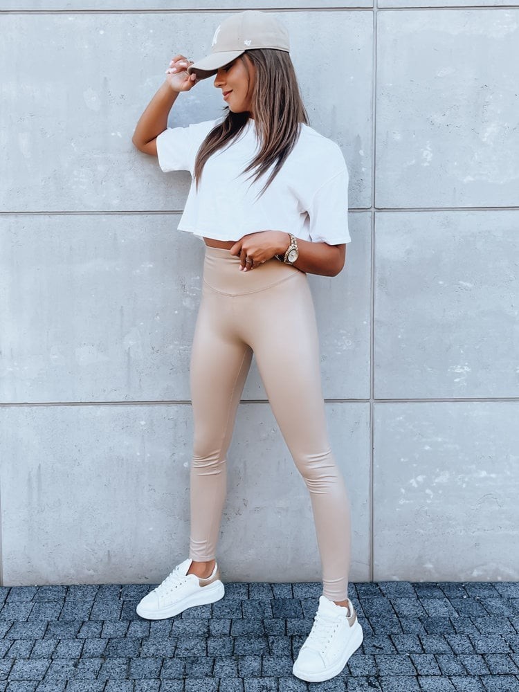 EDIT Ladies Waxed Leggings Beige Dstreet