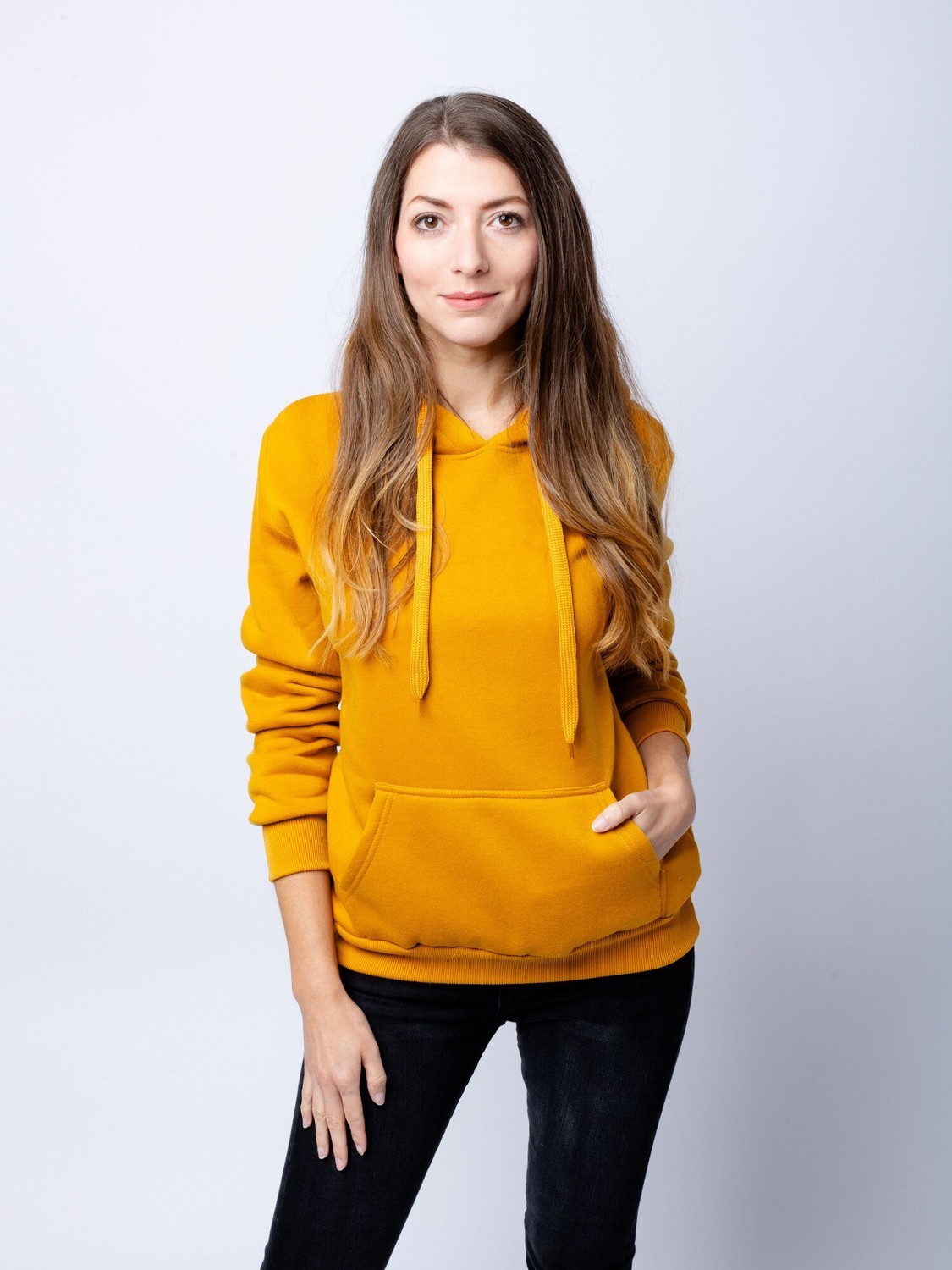 Women's hoodie GLANO - mustard