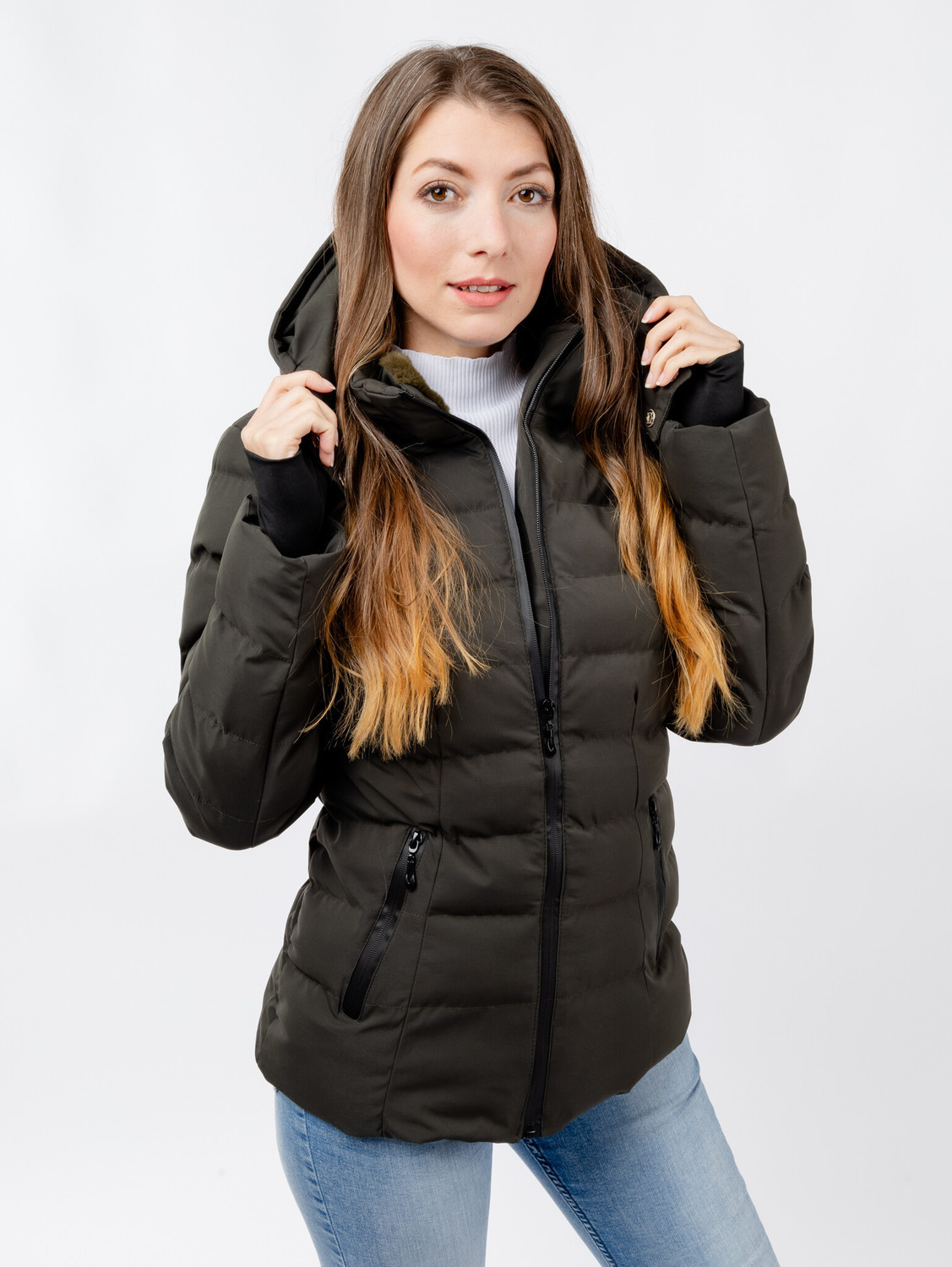 Women's winter jacket GLANO - khaki