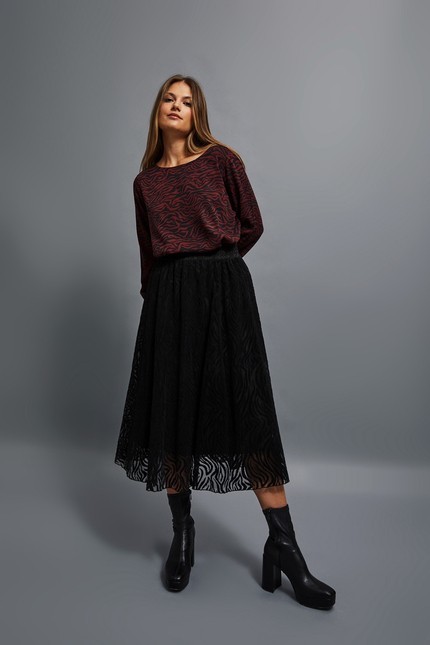 Flared midi skirt
