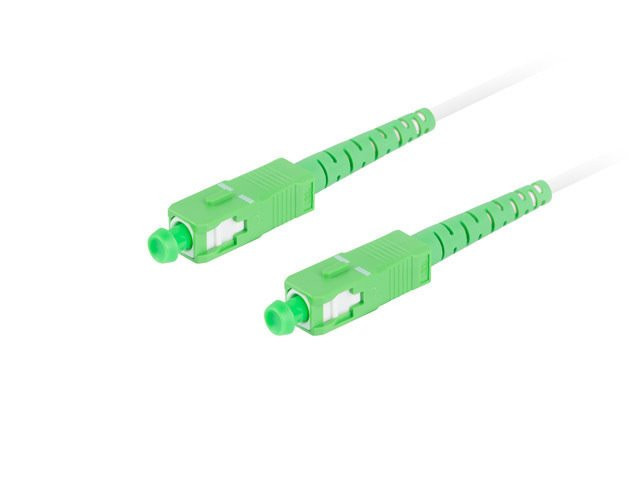LANBERG optický patch cord SM SC/APC-SC/APC simplex 10m LSZH G657A2 priemer 3mm, farba biela