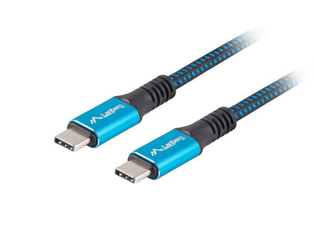 Lanberg USB-C M/M 4.0 kábel 1.2m 100W 8K 30Hz modro-čierna