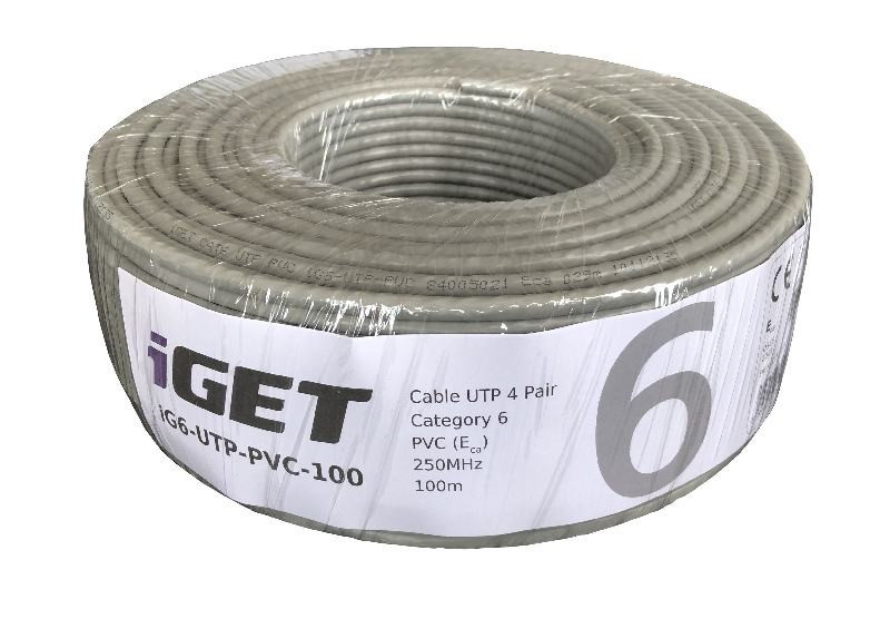 iGET Sieťový kábel CAT6 UTP PVC Eca 100m/role