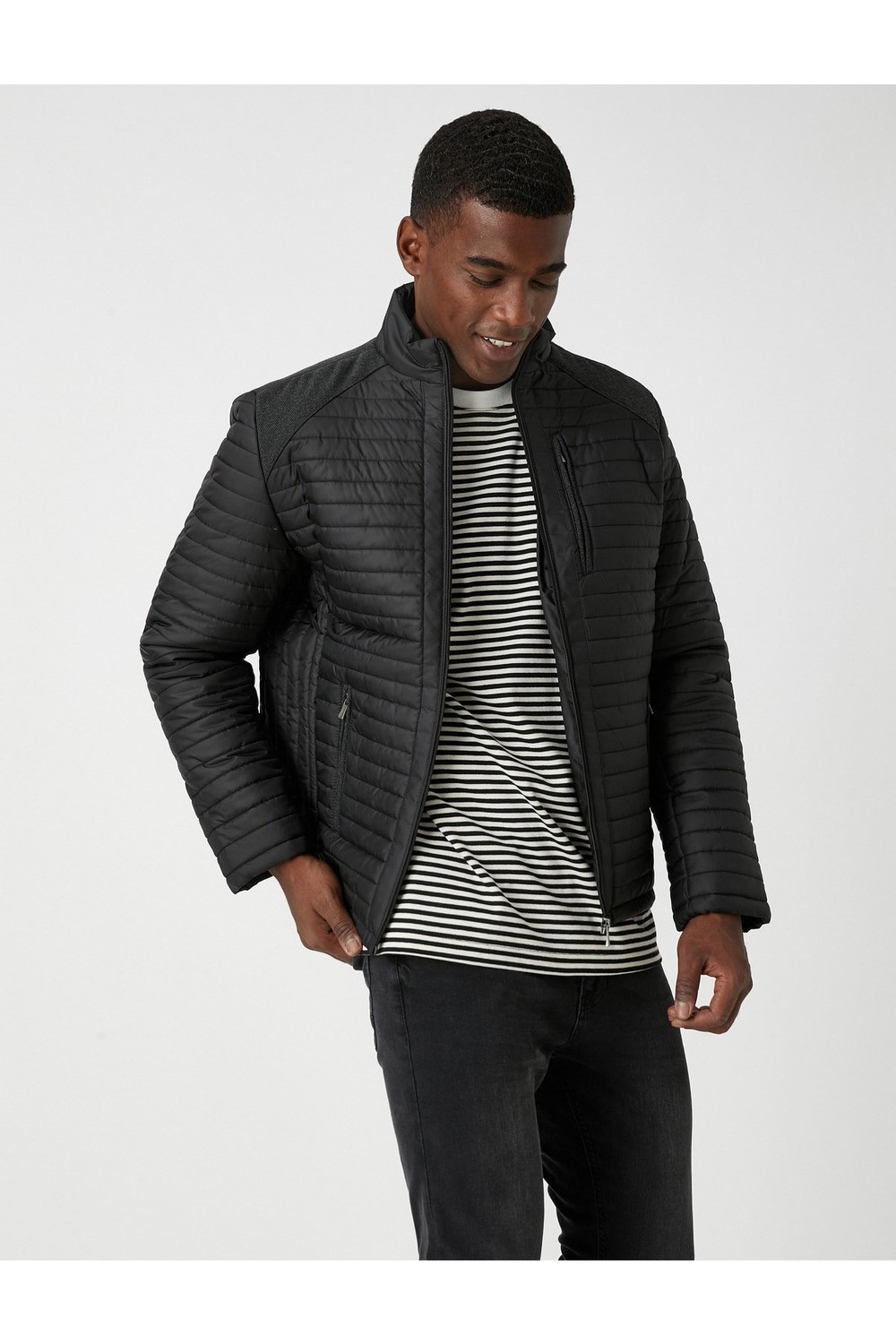 Koton Quilted Coat Standing Neck Pocket Detailed