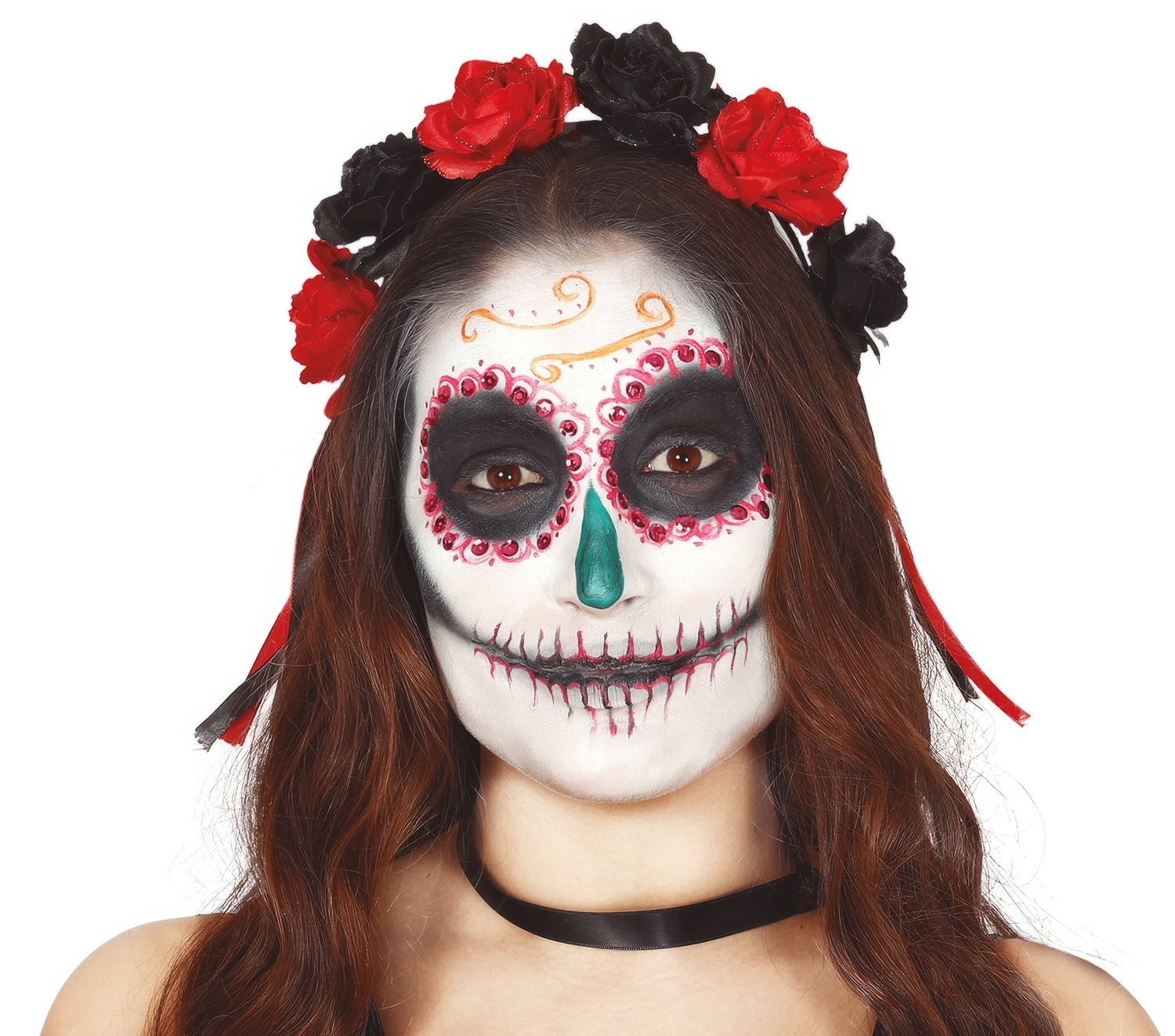 Guirca Červeno-čierna čelenka ruže