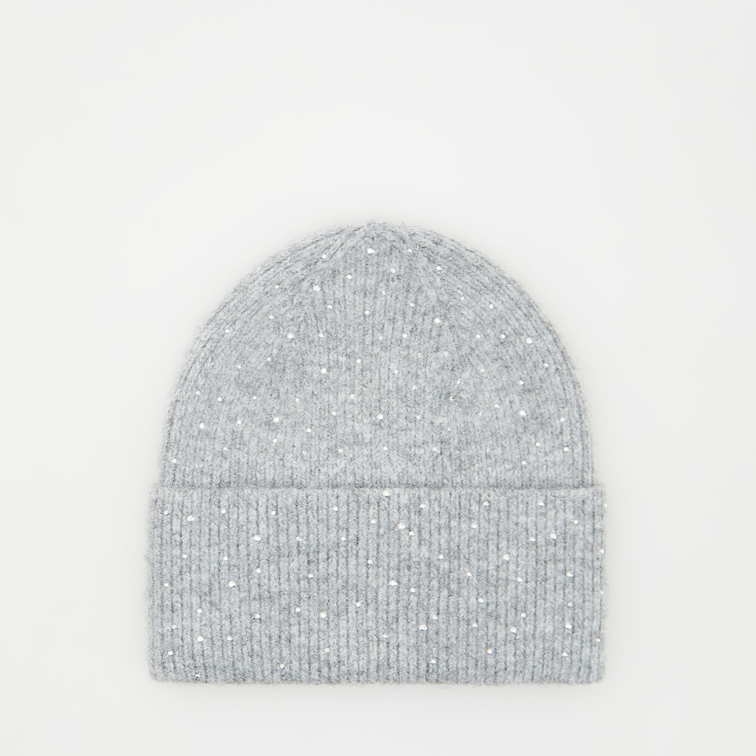 Reserved - Čiapka beanie s ozdobnými kryštálikmi - Čierna