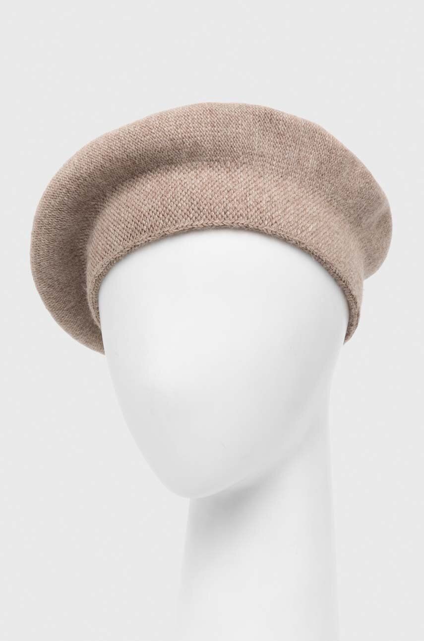 Vlnená baretka Answear Lab šedá farba, vlnený