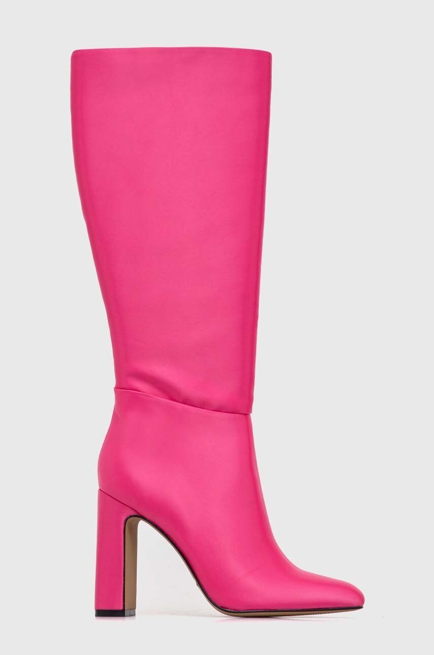 Vysoké čižmy Steve Madden Ambrose dámske, ružová farba, na podpätku, SM11002642