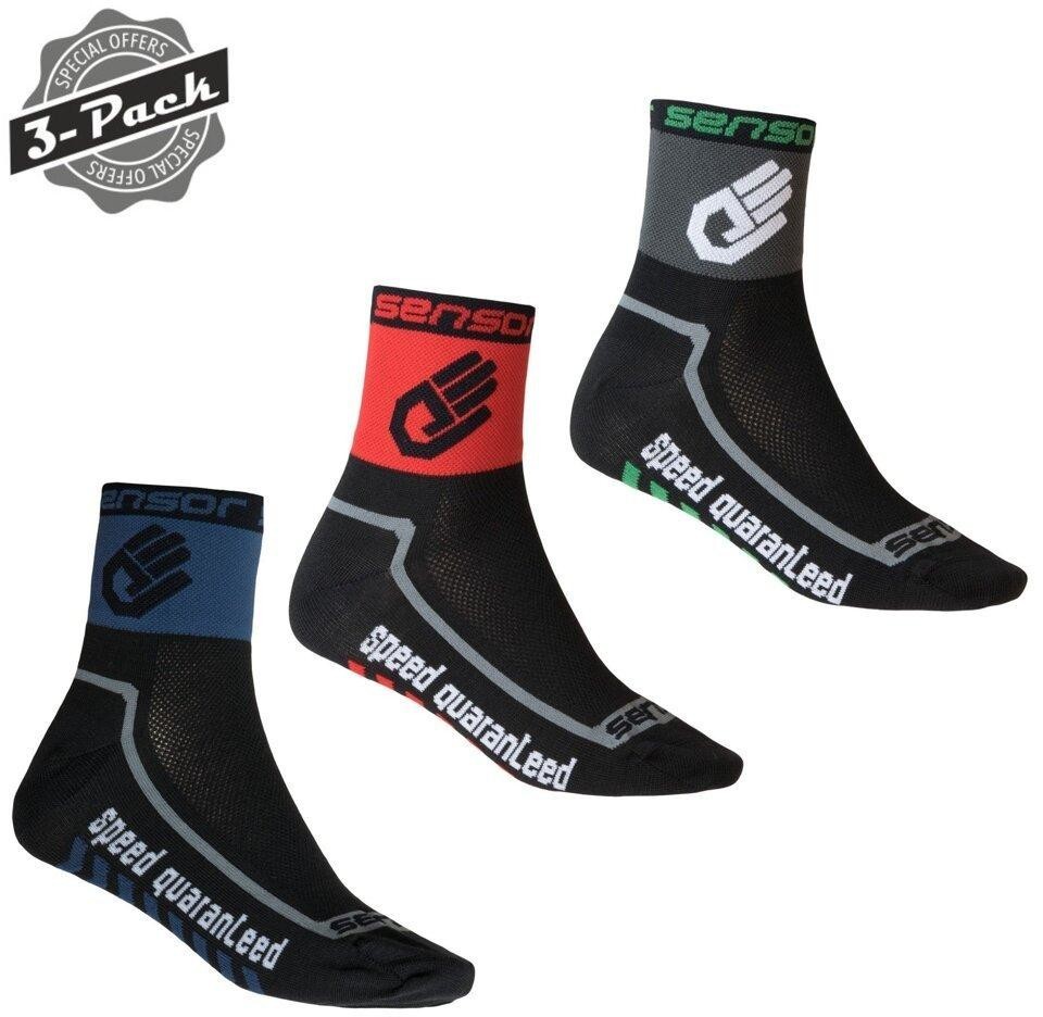 Sensor Ponožky 3-Pack Race Lite Hand černá/červená/tm.modrá