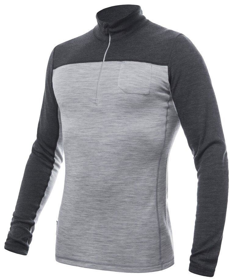 Sensor Merino Bold pánské triko dl.rukáv zip cool gray/anthracite