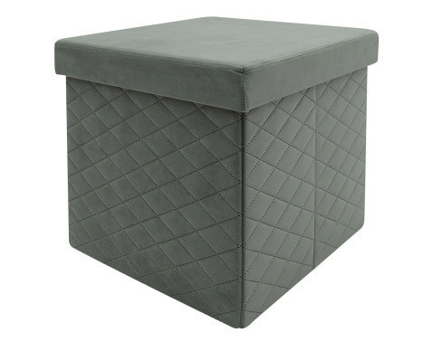 Taburet s úložným priestorom Maxim, šedá látka%