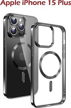 Swissten Clear Jelly MagStick Metallic pre iPhone 15 Pro čierny