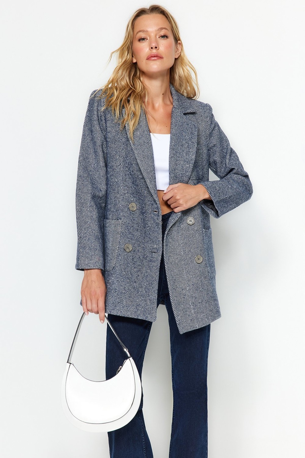 Trendyol Anthracite Woven Blazer Jacket