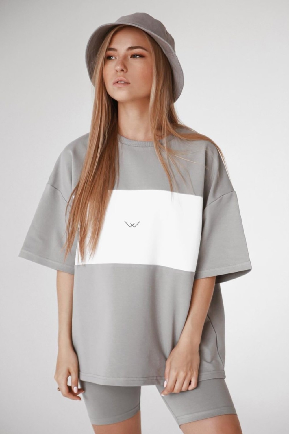 Madmext Mad Girls Gray Embroidered Painted T-Shirt