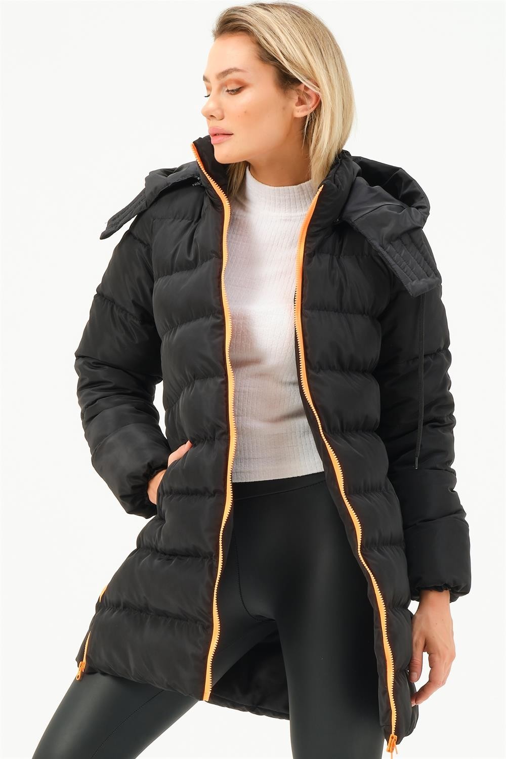Z6770 DEWBERRY WOMEN'S TOPER-BLACK-ORANGE
