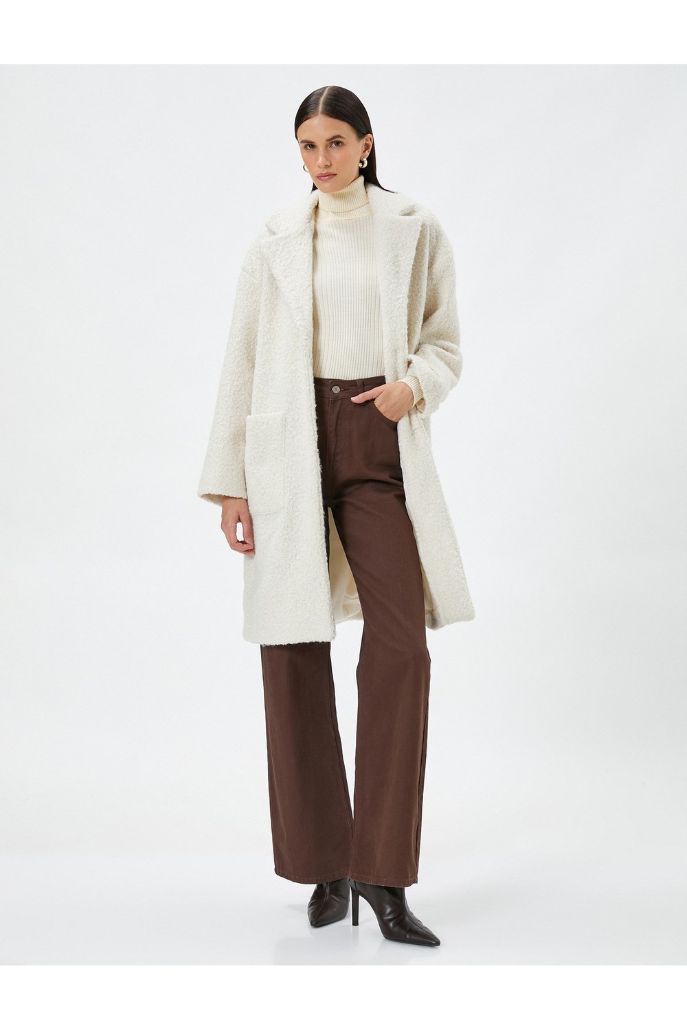 Koton Women's Ecru Coat