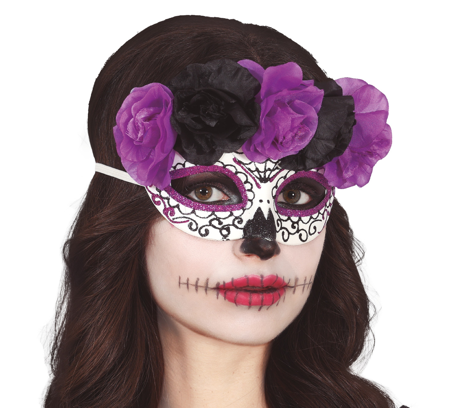 Guirca Škraboška s čierno-fialovými kvietkami - Catrina