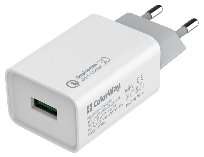 COLORWAY 1x USB/ sieťová nabíjačka/ 18W/ 100V-240V