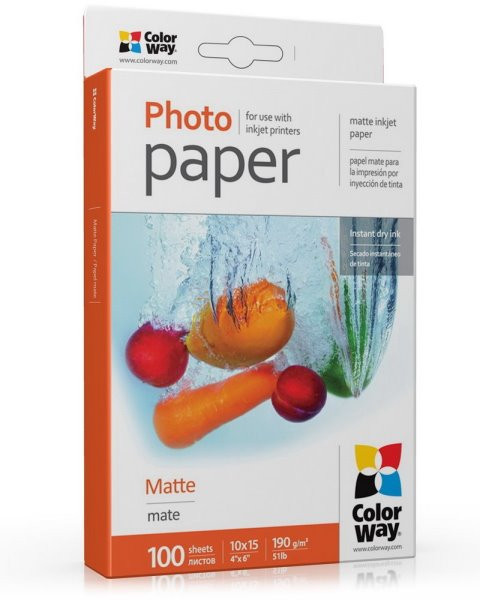 COLORWAY fotopapier/ matte 190g/m2, 10x15/ 100 kusov