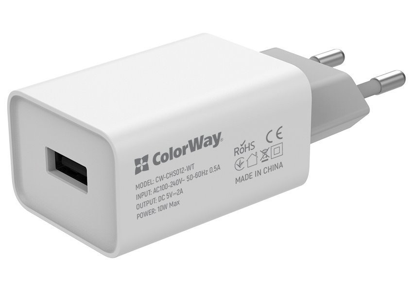 COLORWAY 1x USB/ sieťová nabíjačka/ 10W/ 100V-240V