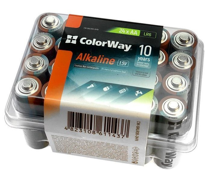 Colorway alkalická batéria AA/ 1.5V/ 24ks v balení/ Plastový box