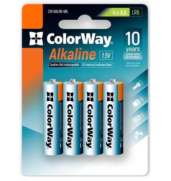 Colorway alkalická batéria AA/ 1.5V/ 4ks v balení/ Blister