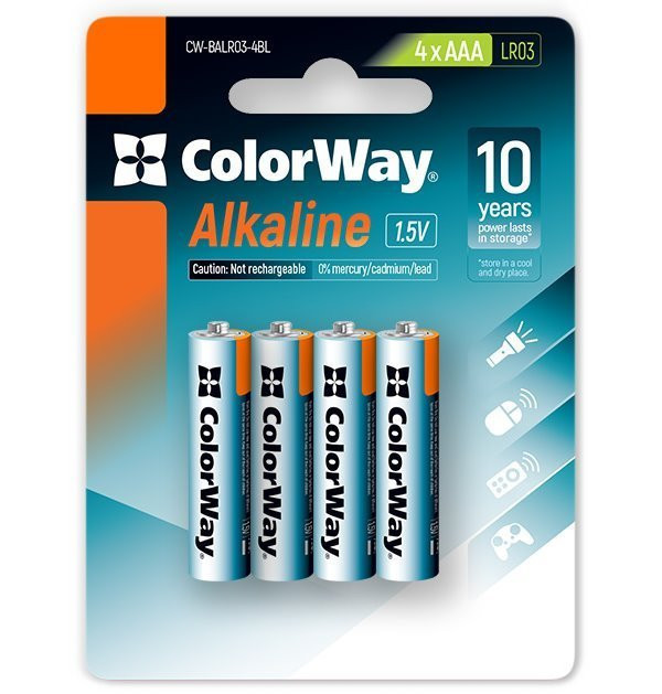 Colorway alkalická batéria AAA/ 1.5V/ 4ks v balení/ Blister